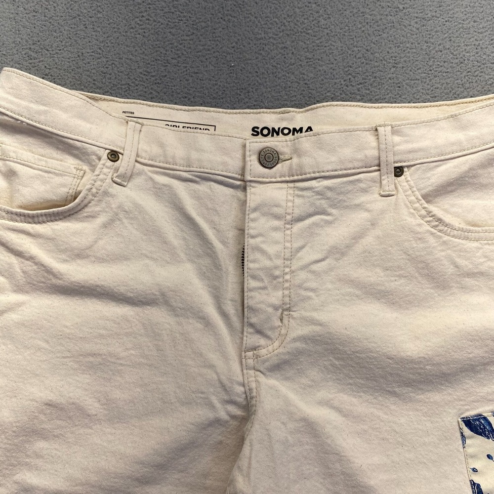 Sonoma Goods For Life Pants‎  Woman 16 Petite Ivory Classic Misses Girlfriend - Picture 9 of 12